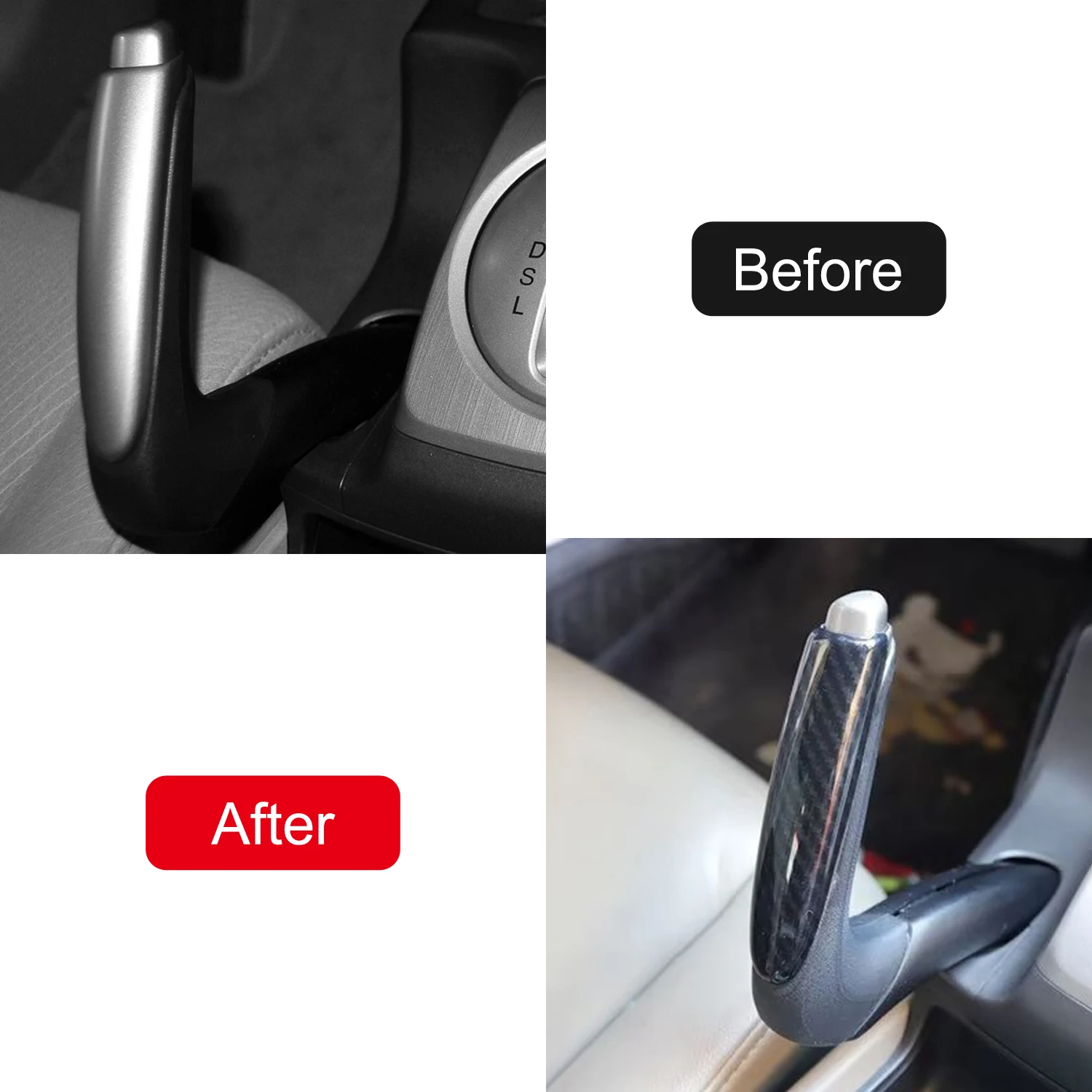 Car Accessories For Honda Civic 8th 2006 2007 2008 2009 2010 2011 ABS Carbon Fiber Style Brake Handle Handbrake Cover Trim 1pcs
