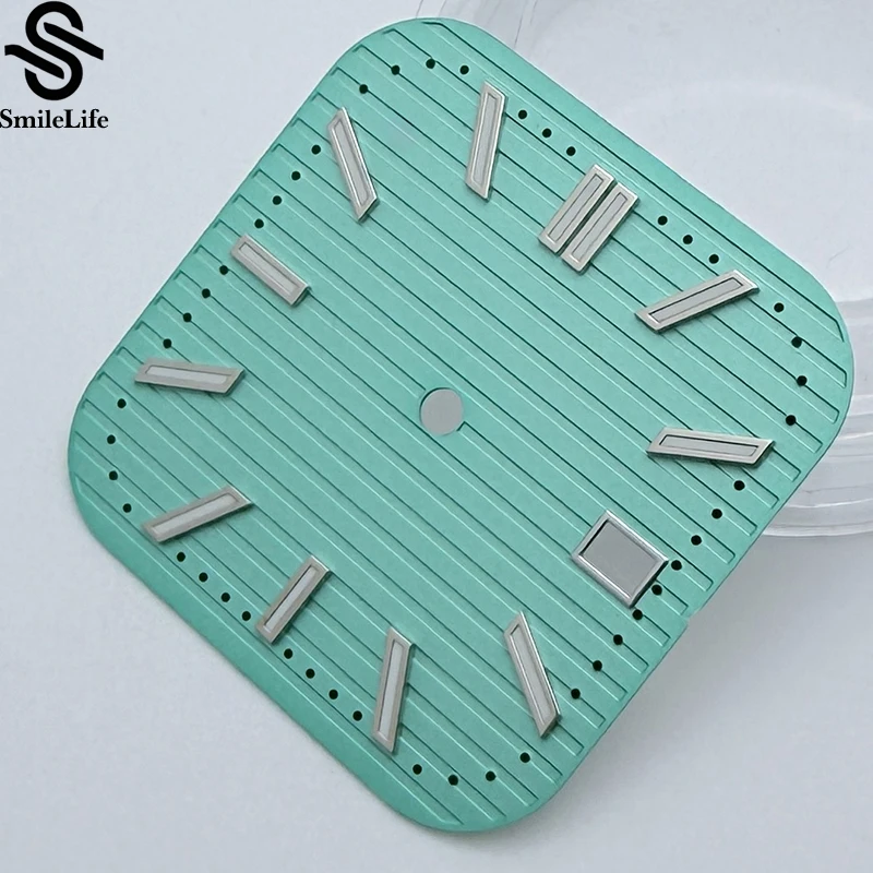 SmileLife 29.5 مللي متر ساعة مربعة الطلب الأخضر مضيئة ساعة اكسسوارات ل NH35/ NH36 حركات ساعة اكسسوارات