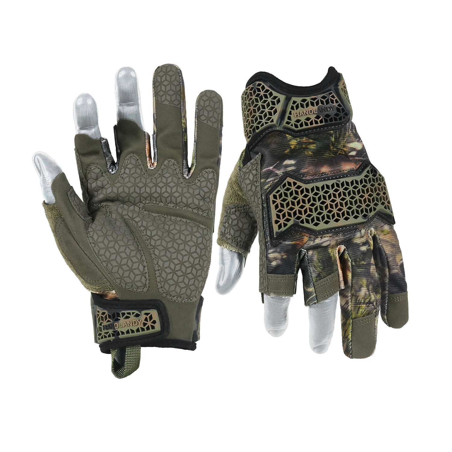 HANDLANDY Fingerless Outdoor hunting tactical Gloves for Men Utility  Anti-impact Anti-slip training Gloves