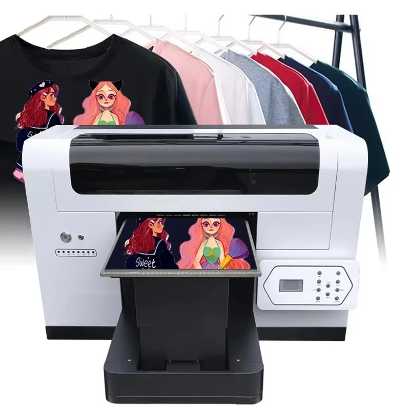 Customized Cheap T Shirt Printer A3 Small Format Uv Flatbed Printer For Fabric Clothes Direct To Garment Printing Machine