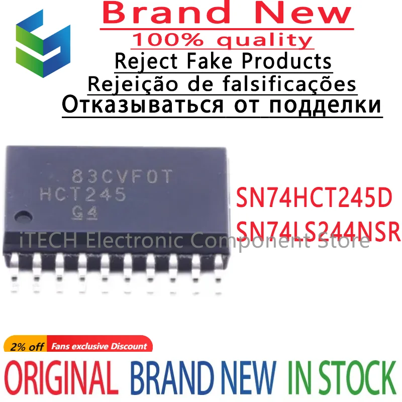 2-10Pcs 100% New SN74HCT245DWR 74HCT245 HCT245 SN74LS244NSR 74LS244 SOIC-20 SOP20 Brand New Original Chips Ic