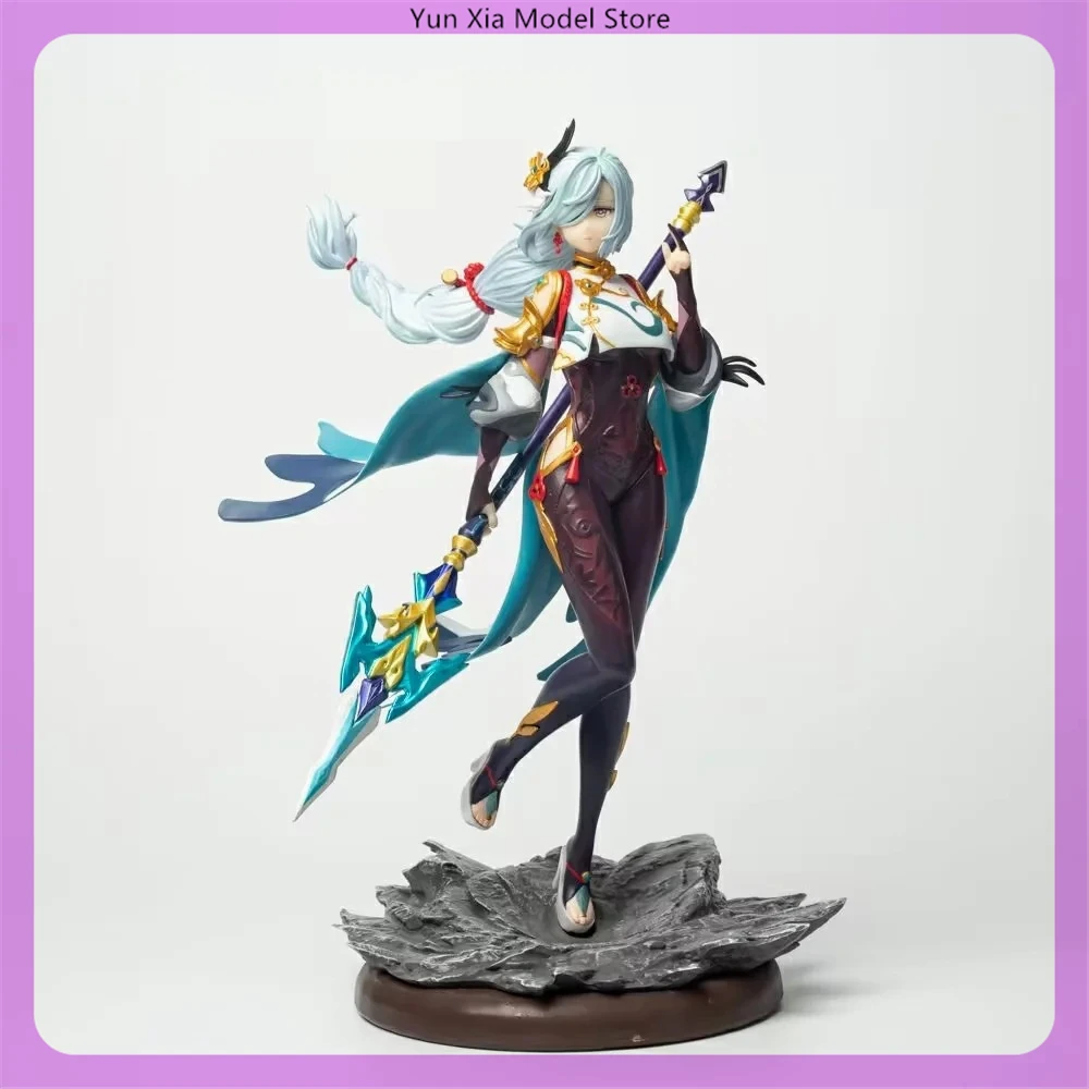 

30cm Genshin Impact Shenhe Standing Position Game Girl Figure Model Gk Statue Boys Collection Desktop Decoration Ornament Toys