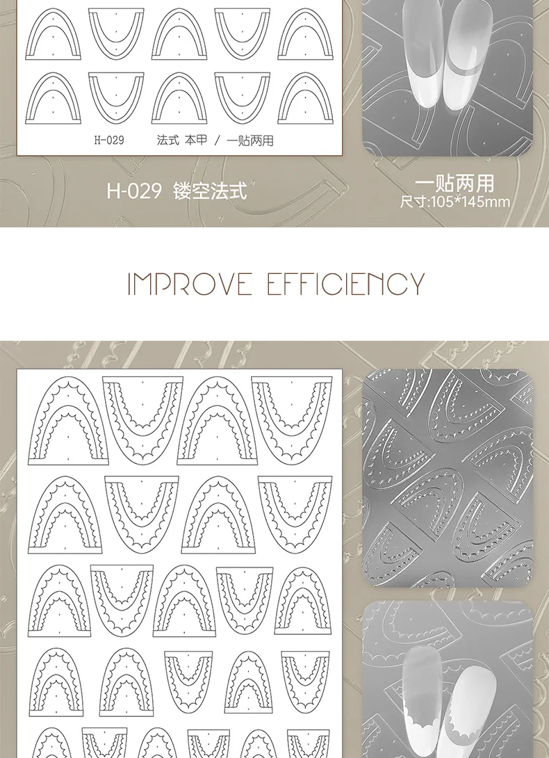 Kaniu Transparent Hohl Französisch Nagel Aufkleber Schneeflocke Sternen Design Nail art Aufkleber Selbstklebende Maniküre Schablone Vorlage – Detail 9
