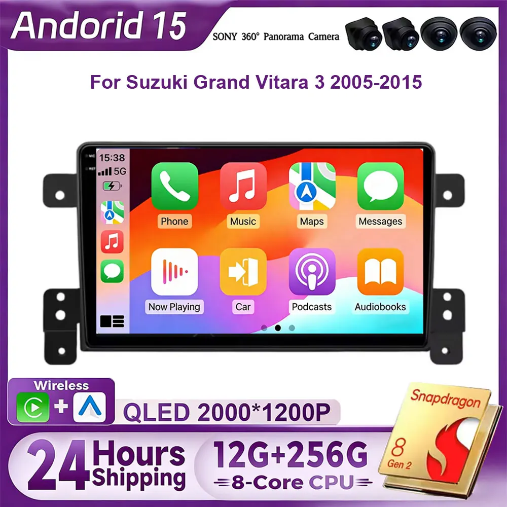 

For Suzuki Grand Vitara 3 2005-2015 Android 15 Car Radio Multimedia Player Navigation 2Din Stereo DVD Carplay Head Unit Audio 9"