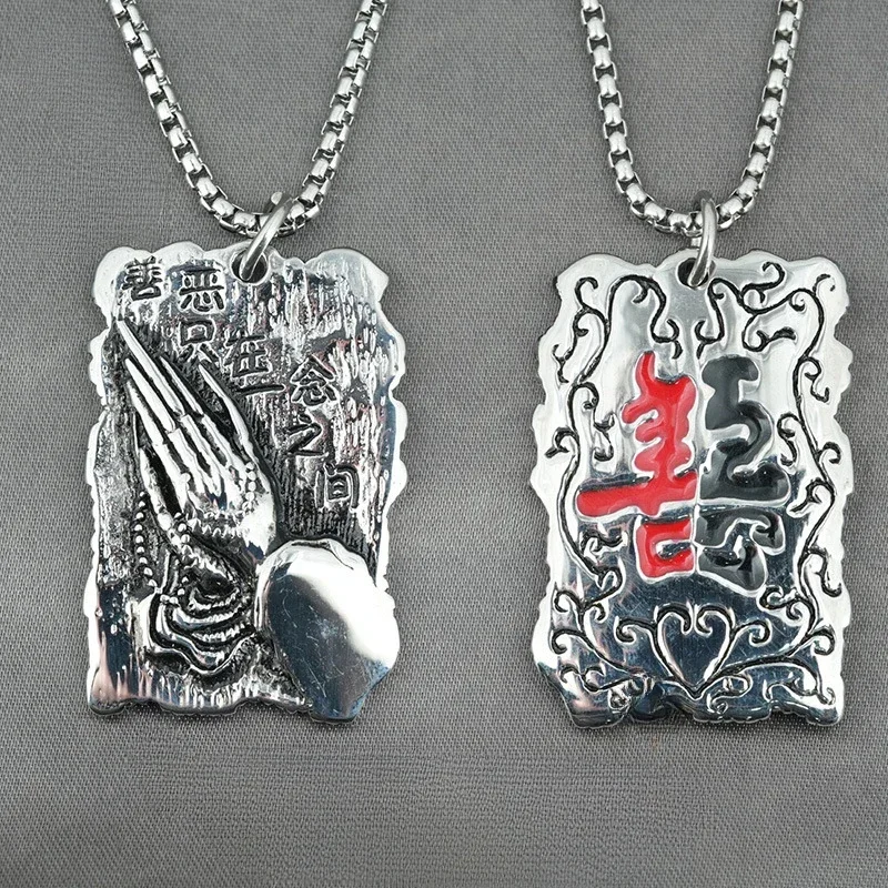 Good and Evil Only in One Thought Double Sided Stainless Steel Men's for Necklace, Pendant Jewelry, Sweater Chain Accessories