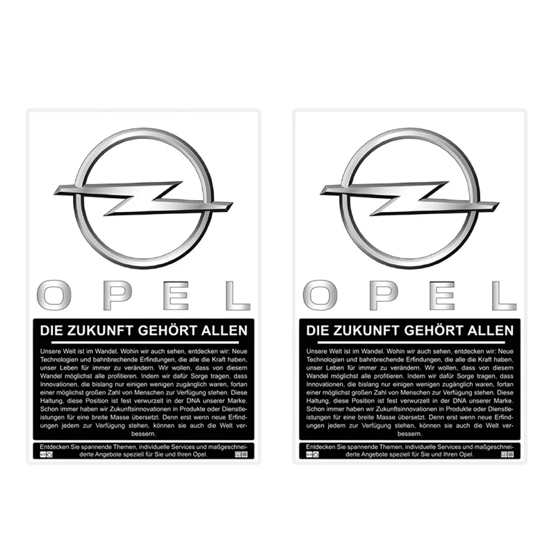 

Автомобильная стандартная наклейка, автомобильные электростатические наклейки, подходят для Opel Astra Antara Zafira Mokka Corsa Insignia, авто логотип, аксессуары для лобового стекла