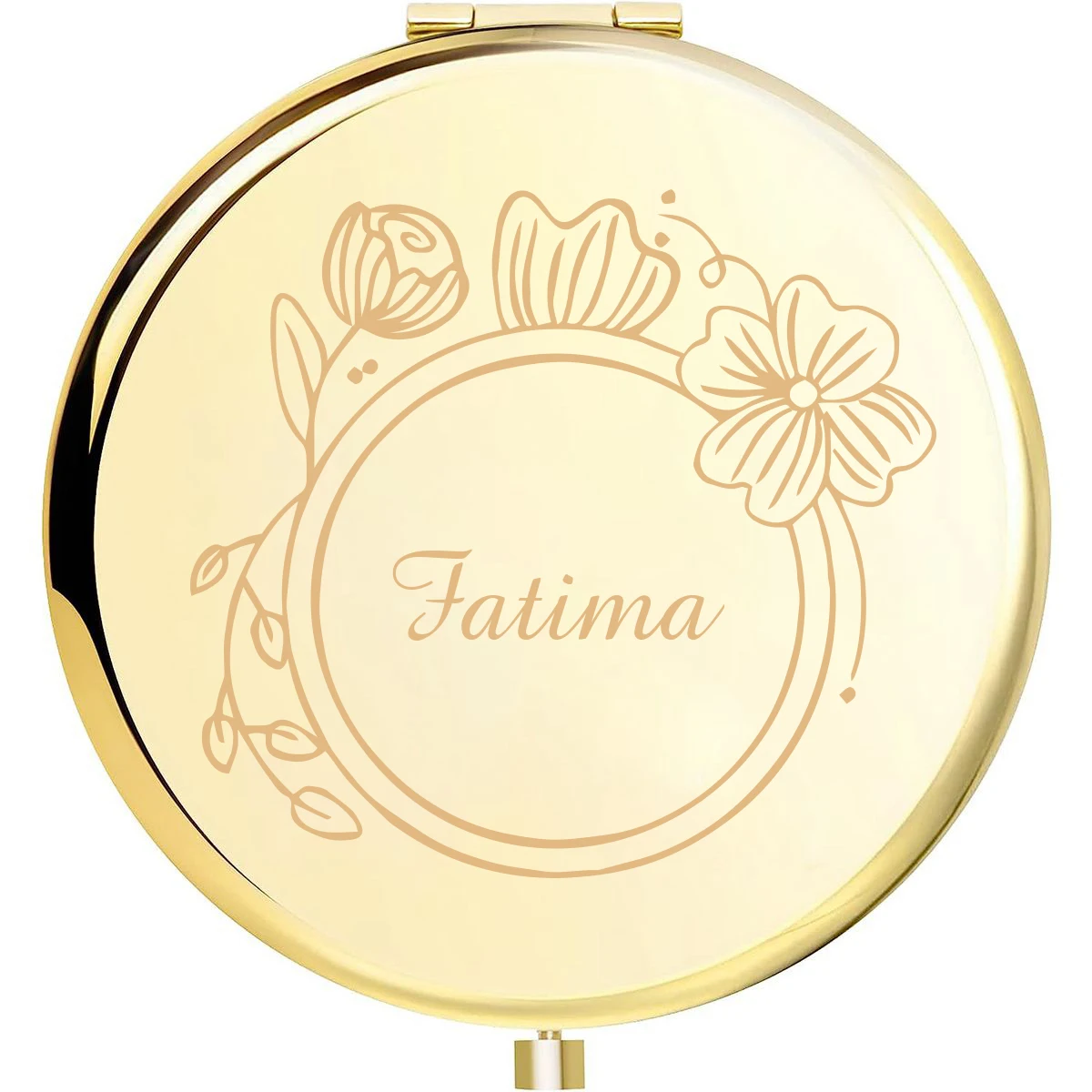 1 قطعة دائرة زهرة ملونة اسم مخصص أضعاف مرآة جيب مرآة مع اسم حفلة هدية هدايا حفلات الزفاف