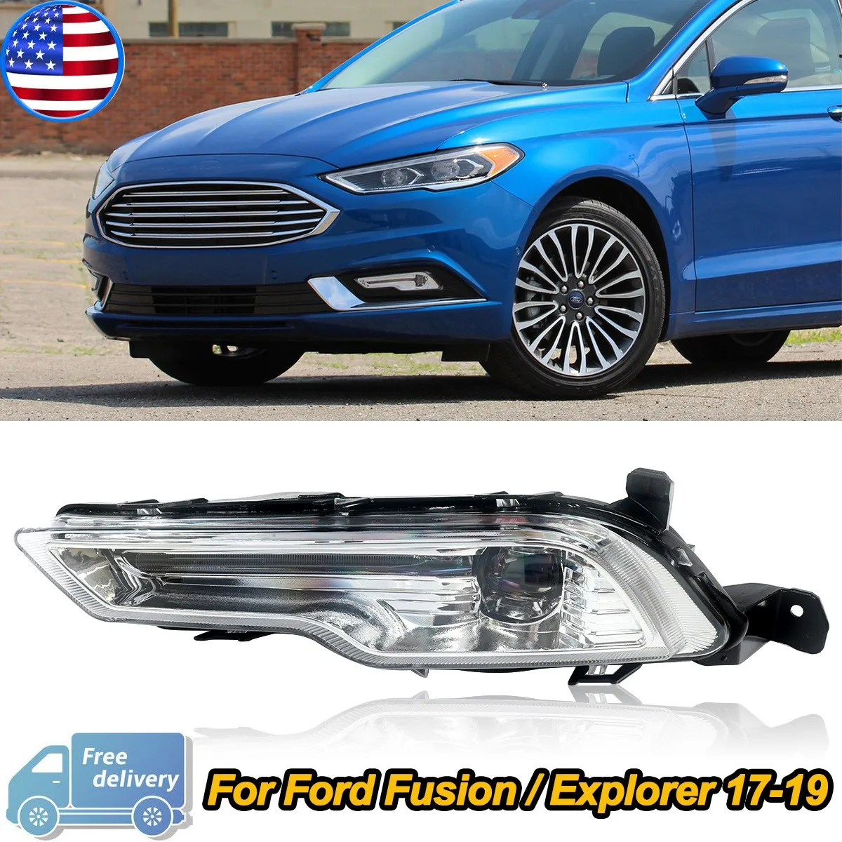 

For Ford Fusion Explorer Left Side Front Bumper Fog Light 2017 2018 2019 Fog Light Driving Lamps Signal Lamp Assembly Replace