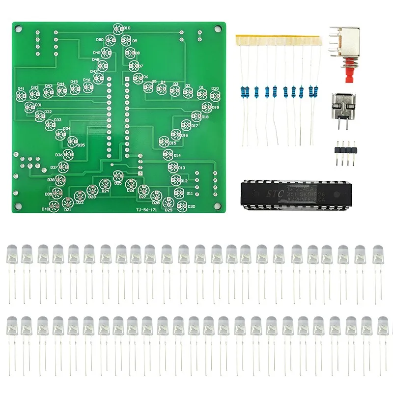 Electronic Welding Parts 3D Five-Pointed Star Flashing DIY Kits Soldering Set for Teaching Practice or Training