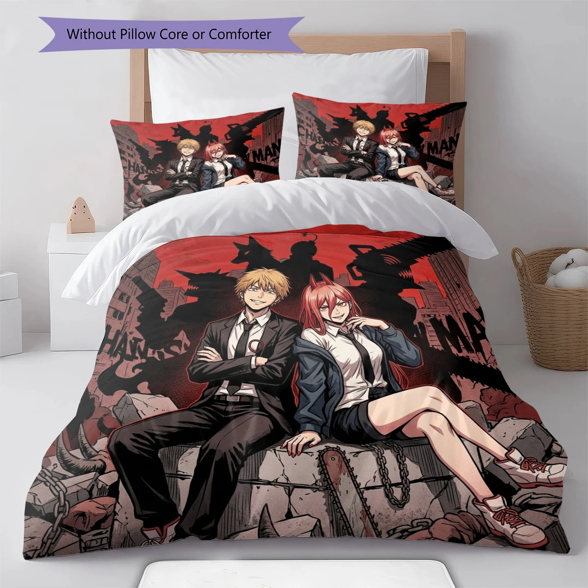 Chainsaw Man Soft Duvet Cover Comfortable, Children Bedding Set Gift, Extra LargeVarious Sizes -HE10