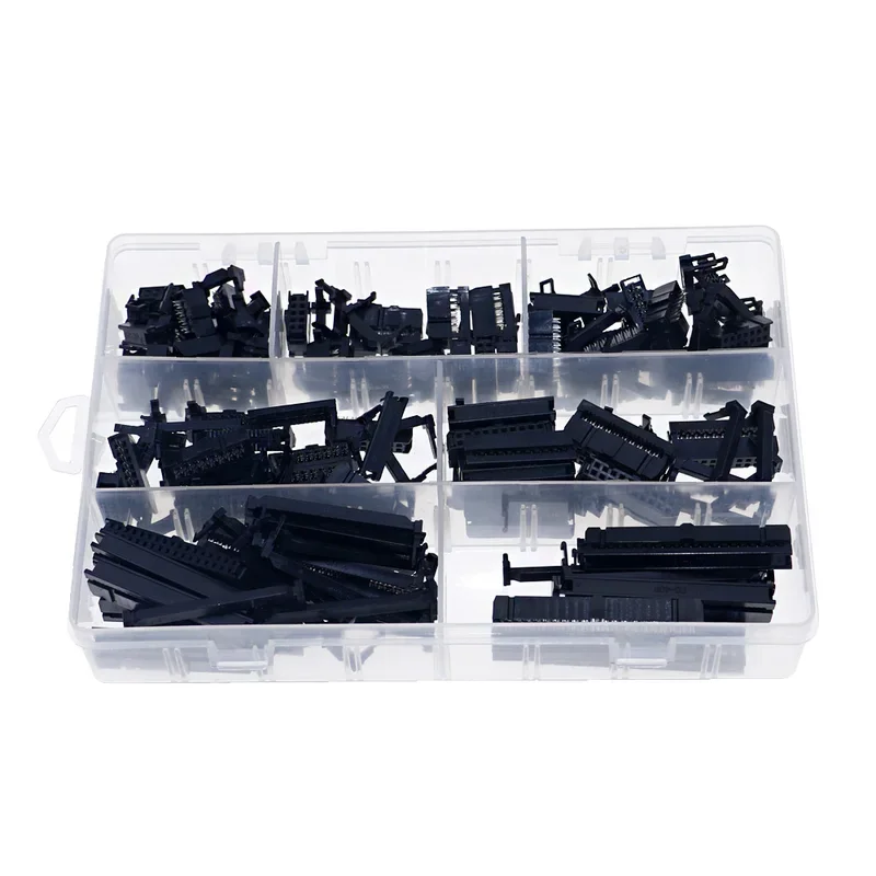 

FC-8P 10p 14p 16p 20p 34p 40 pin female connector IDCconnector kit set 2.54mm pitch flat strip cables assorted kit