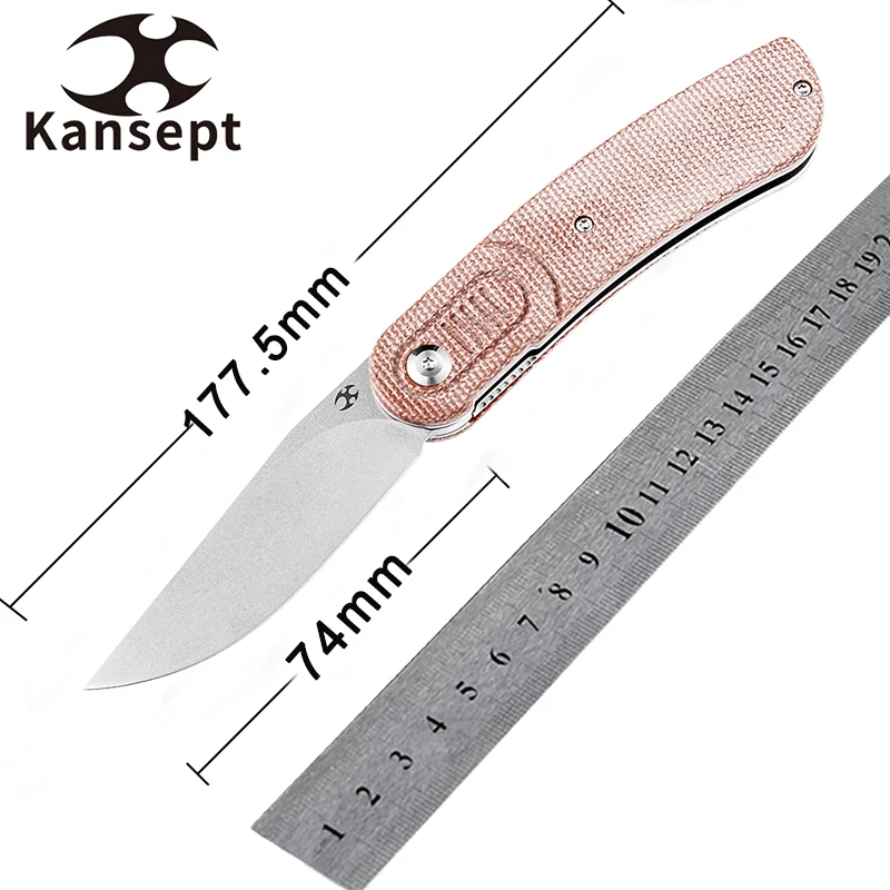 

Kansept Reverie T2025A6 Pocket Knife 2.91'' 154CM Blade Brown Micarta Handle Hunting Camping Survival Folding Knife