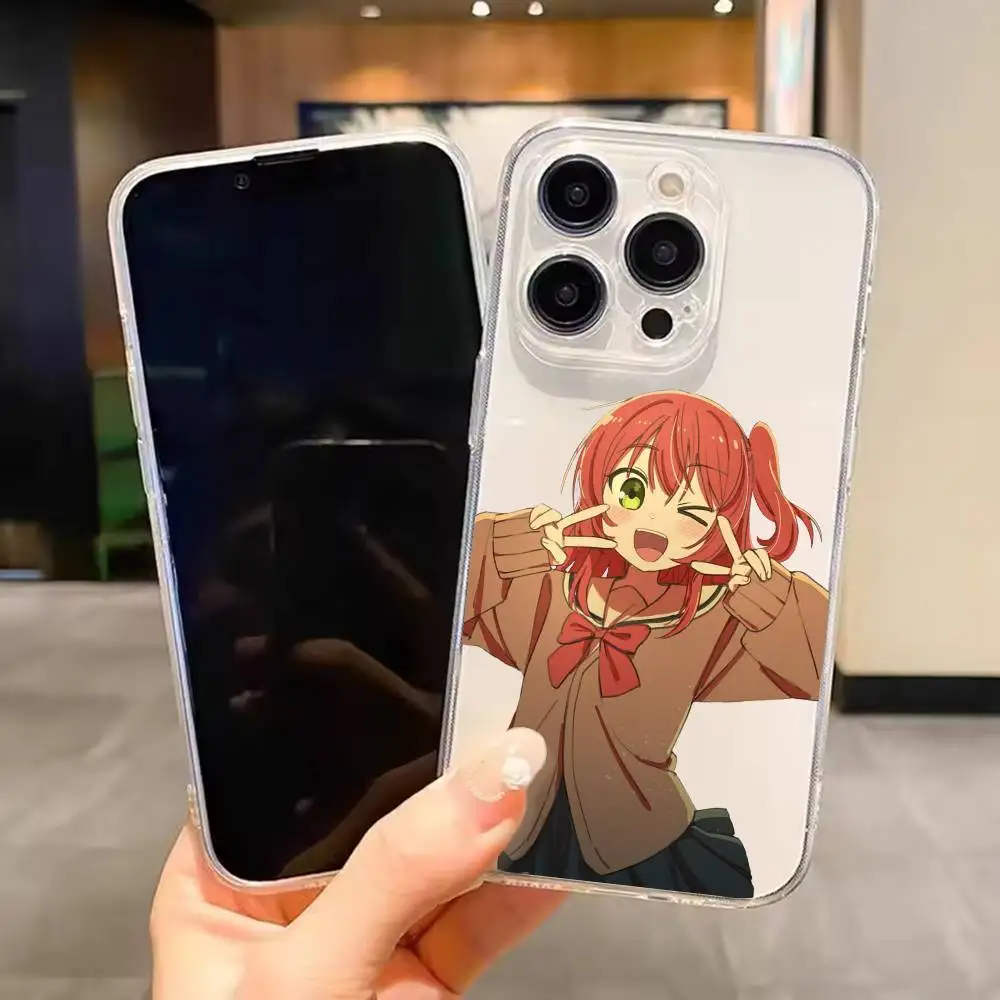 

Bocchi the Rock Kita Ikuyo Phone Case For iPhone 17 16 15 14 13 12 11 Mini Pro Max Plus Transparent Cover