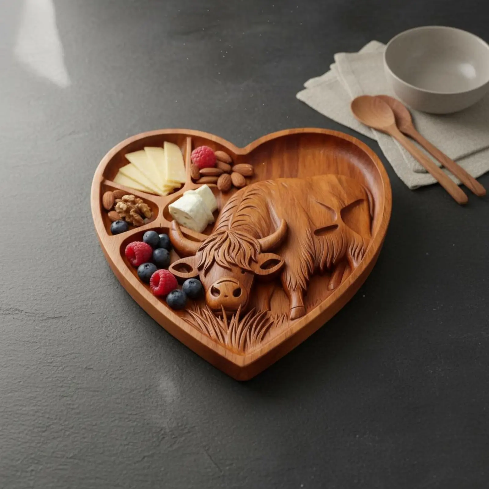 Creature Shaped Serving Board Decorative Sectional Appetizer Tray Sectioned Appetizer Tray Multi-Compartment for Housewarming