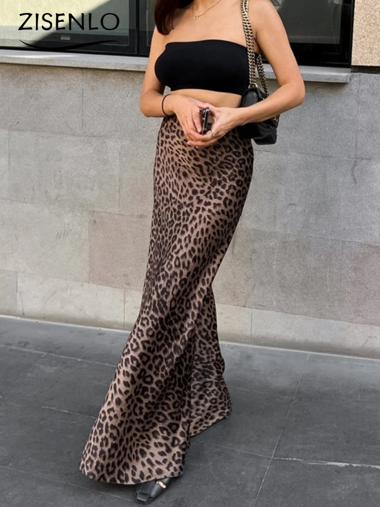 Skirts for Women Summer Fashion New Leopard Print Sexy Package Hip Fishtail Skirt Trailing Half-body Women's Skirt Streetwear