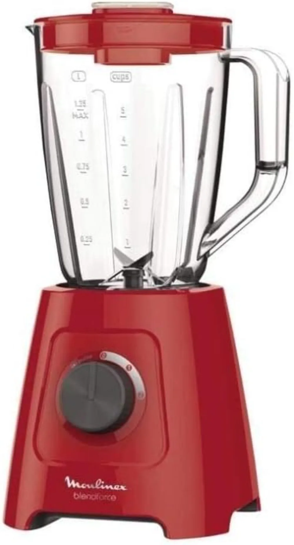 Moulinex Batidora de vaso Blendforce LM4205 - Batidora vaso de plástico 600 W, 4 cuchillas de acero inoxidable, 2 velocidades, l