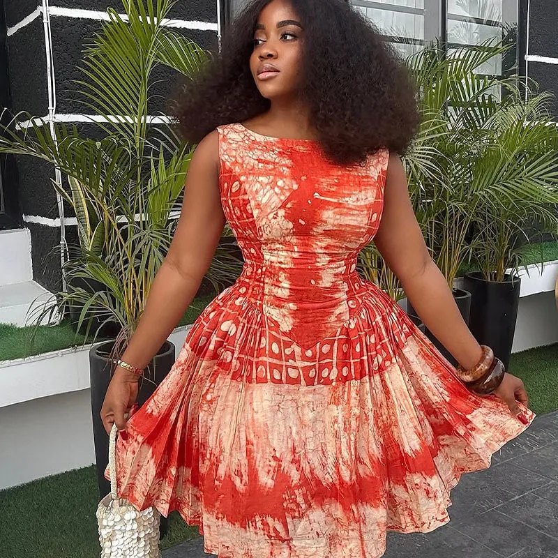 

Новое женское платье весна-лето 2026: плиссированное, модное, элегантное, без рукавов, милое и красивое.