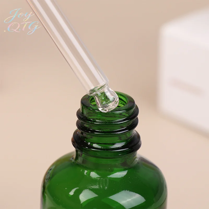 5ml-100ml Tropfflaschen mit Skala, Reagenzflaschen, Augentropfen, grünes Glas, Aromatherapie-Flüssigkeitspipettenflasche, nachfüllbare Reiseflaschen
