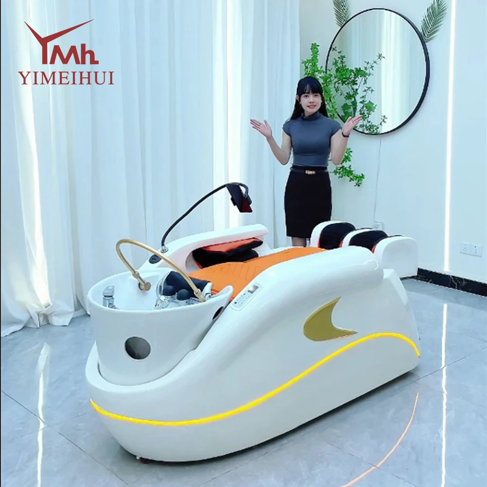 

Electric Hair Salon Washing Shampoo bed Lay Down Headspa Shampoo Massage Bed with Water Circulation