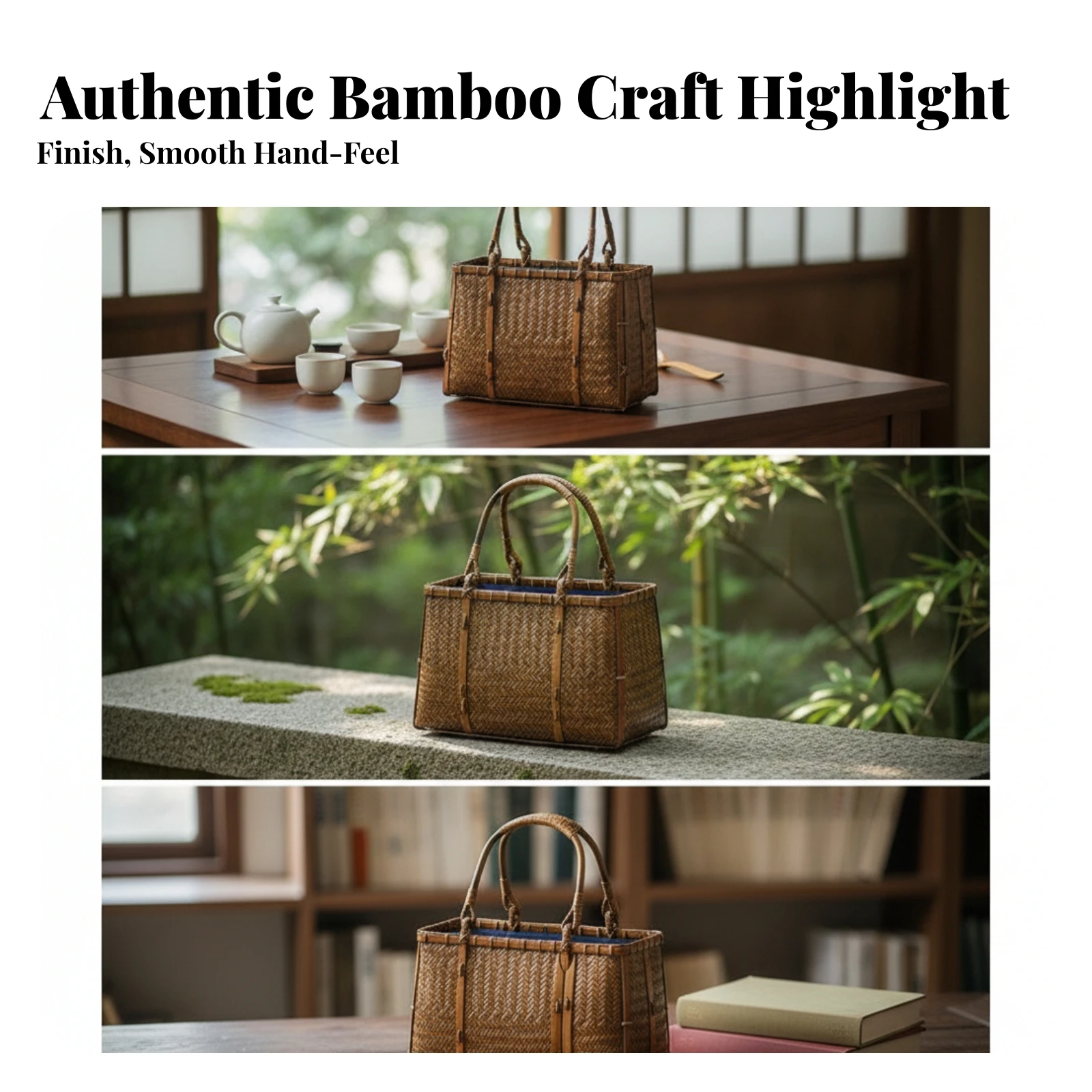 Bamboo Basket Bag Summer Woven Hand Bag with Cloth Athletic-Brand Bamboo Woven Purse Lightweight Handbag Long-Lasting for Women