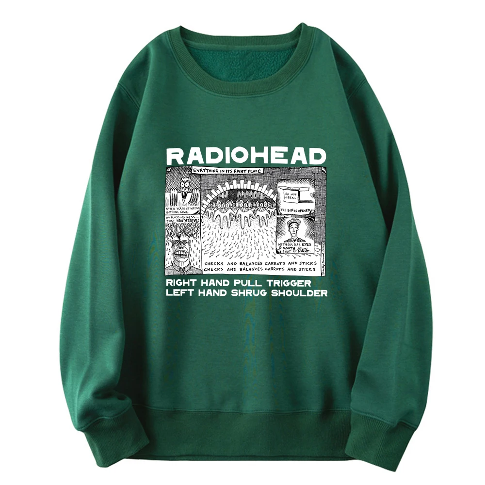 Radiohead Sweatshirt Rock Band Vintage Hip Hop Men/Women Hoodies Unisex Music Fans Print Long Sleeve Pullovers Graphic Clothes