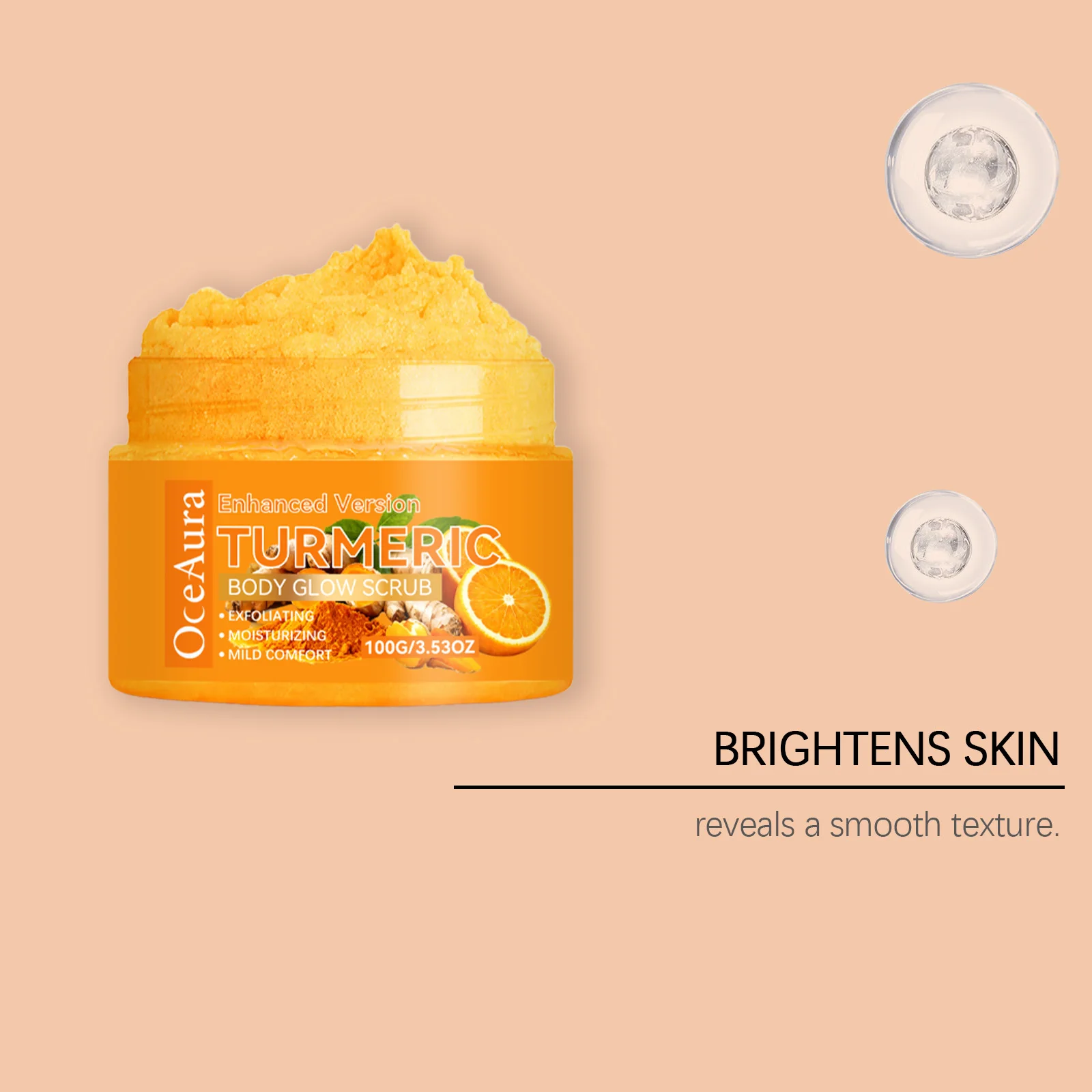 Enhanced Brightening Turmeric Body Scrub Moisturizing Smooth Boost Glow Shower Exfoliating Cream Hydrating Anti-Dull Body Scrub view 5