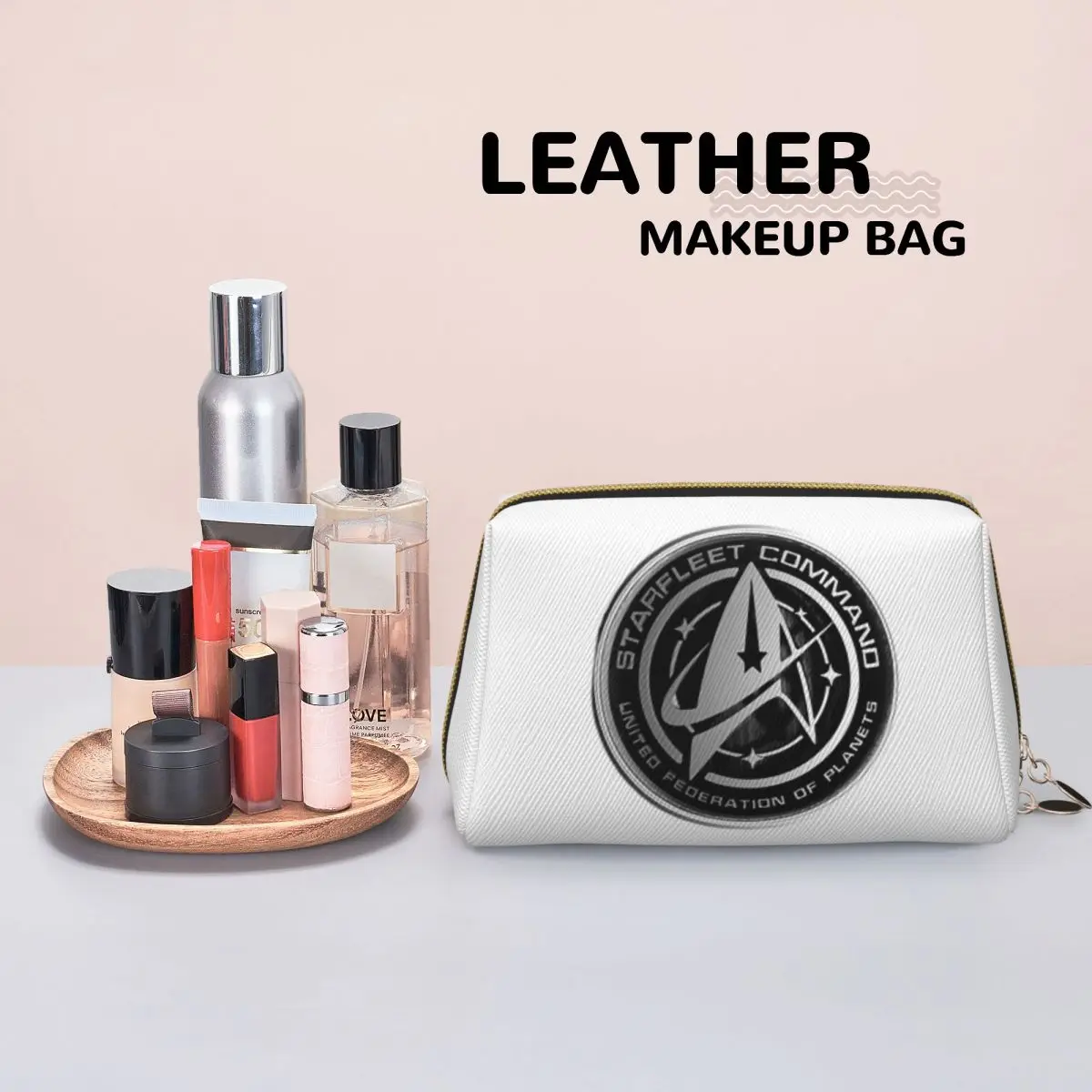 Star Treks Science Fiction TV Series Women Cosmetic Bag Travel Makeup Organizer Pouch Toiletry Storage Dopp Kit Case