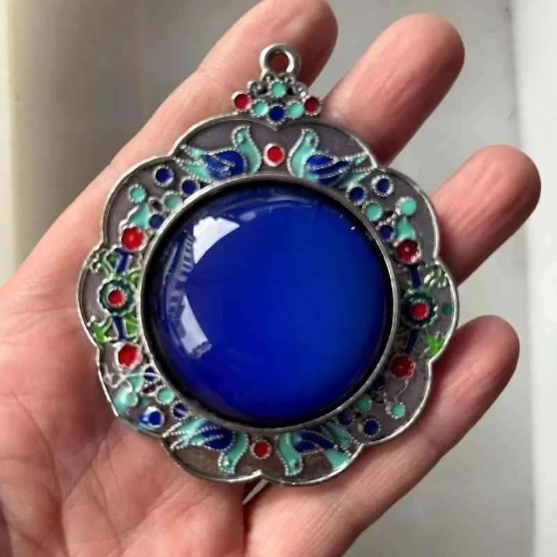 Antique Miscellaneous Collection Cloisonne Inlaid Color-Changing Gem Pendant Temperature-Sensitive Pendant Accessories Wholesale