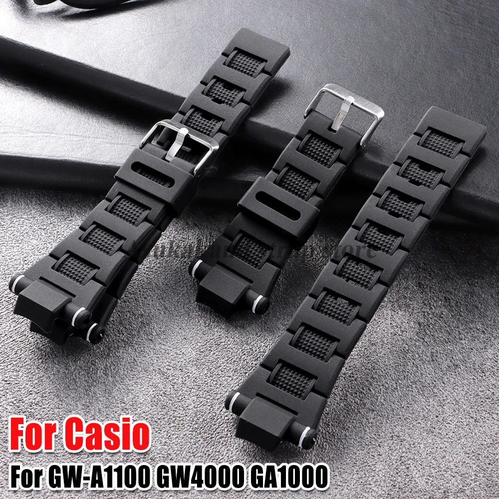 

Ремешок из силиконовой смолы для часов Casio, 15 мм, для моделей GW-A1100, GW4000, GA1000, сменный, мужской, спортивный, резиновый, водонепроницаемый браслет