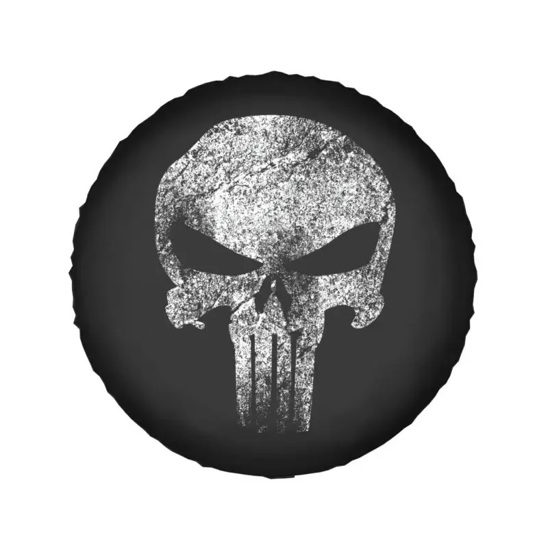 Heavy Metal Punish Skull Spare Tire Cover for Prado Pajero Wrangler Jeep RV SUV 4WD 4x4 Car Wheel Covers 14\