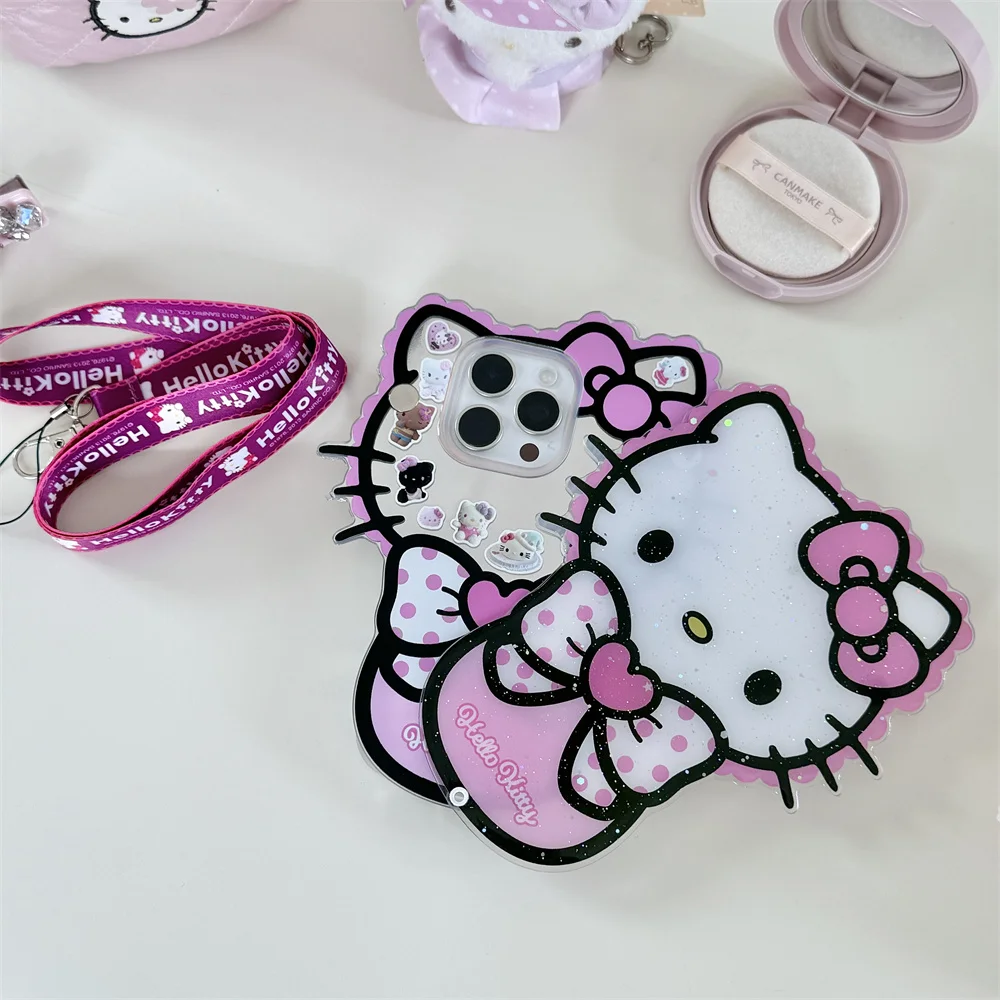 جديد HelloKitty Crossbody فاخر أنيق للصدمات آيفون 16 15 14 13 برو ماكس لطيف الكورية INS جميل مكافحة سقوط جراب هاتف #6