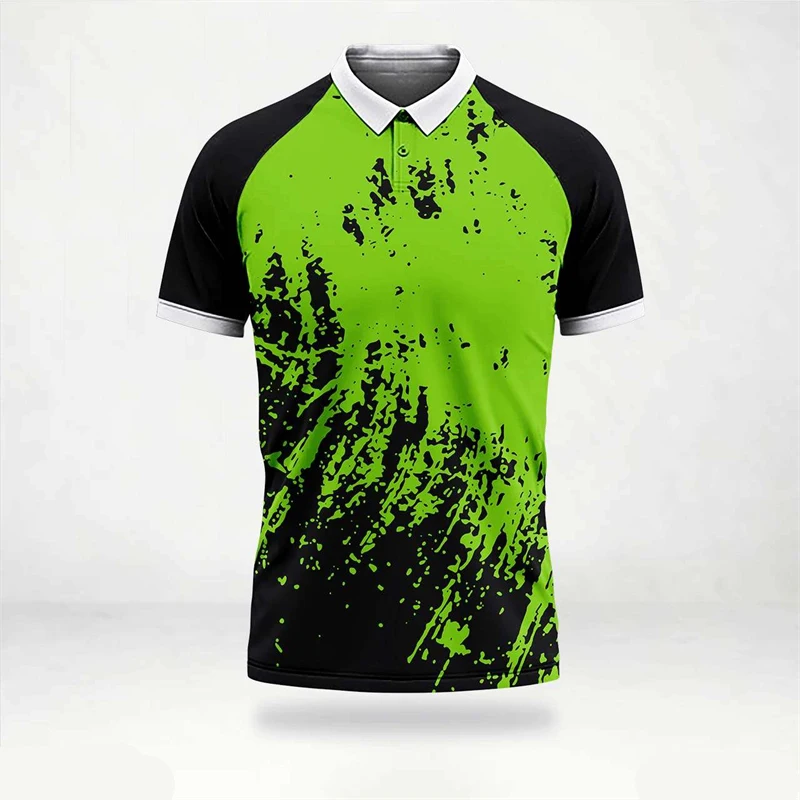 Graphic Print Design Team Polo Shirt For Men Sport Badminton Loose Breathable Lapel Golf Polos Summer Casual Quick Dry Tee - Image 4