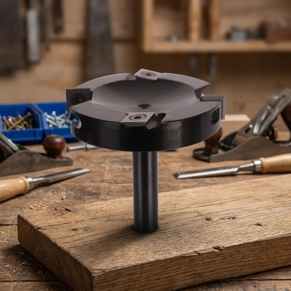 1pc 1/2 Inch Shank Indexable Wood Router Bit Efficient Bottom Cleaning Panel Breaking Milling Tool For Woodworking