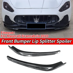 Car Front Bumper Lip Splitter Spoiler Body Kit Wrap Angle Carbon Fiber Look Auto Accessories ABS For Maserati GranCabrio 2010
