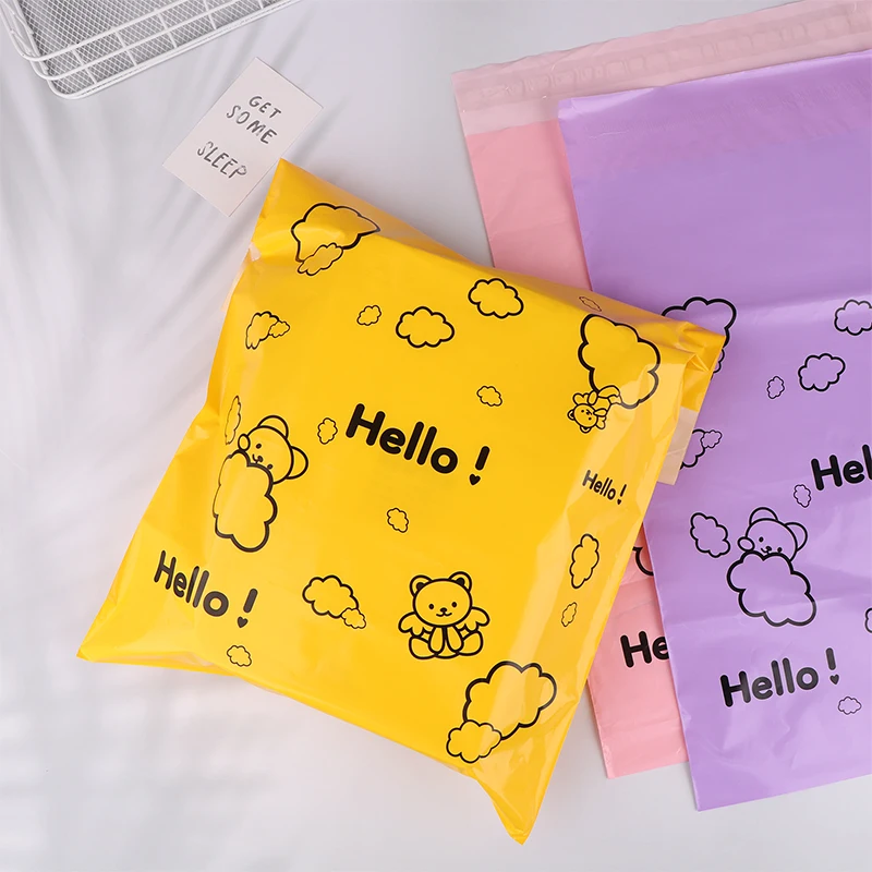 Packaging Bags Waterproof Logistics Clothing Postal Pouch Little Bear Logo Plastic Shipping Mailing Bag