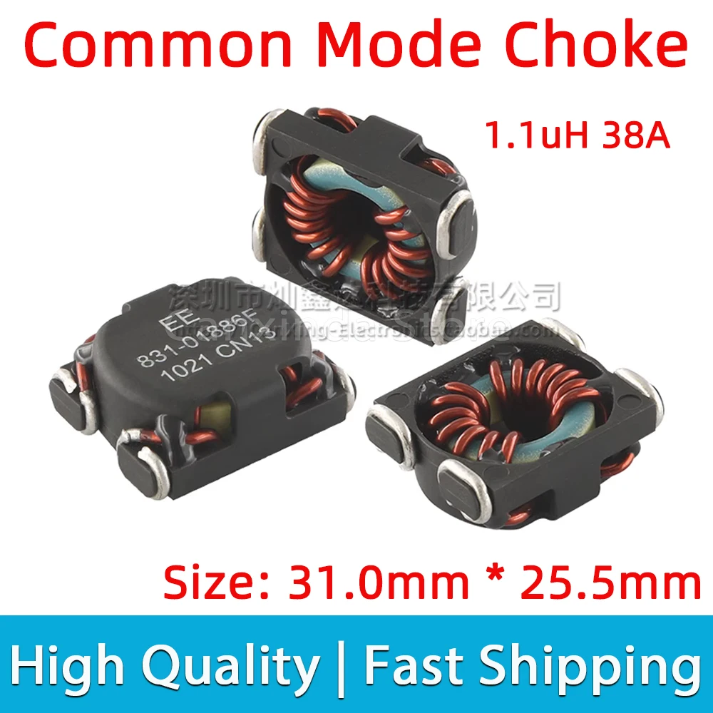 

SMT SMD Common Mode Choke Coil Power Inductor Inductance 1.1uH 38A Large High Current Magnetic Ring Filter 831-01886F