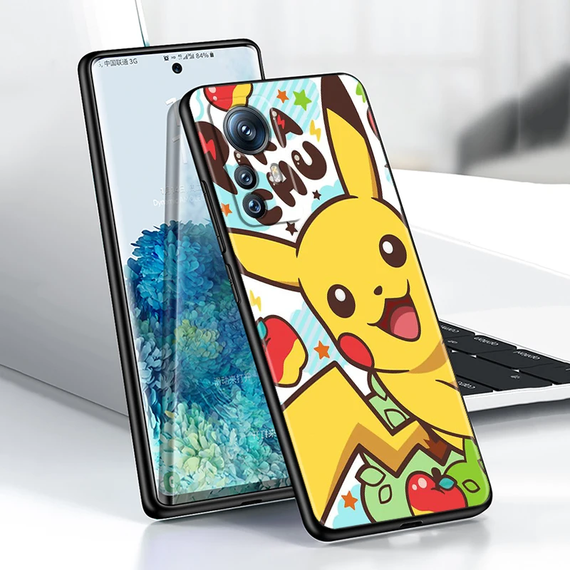 P-Pikachus Cartoon P-Pokemones Coque de téléphone souple noire, Xiaomi Mi 13T 13 12T 12 11T 11i 11 A3 10T 10 9 Pro Lite Ultra 5G