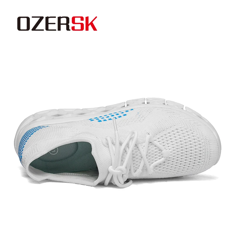 OZERSK Fashion Socks Casual Shoes Brreathable Mesh Flying Weaving Sneakers Men Comfortable Soft Outsole Vulcanized Shoes