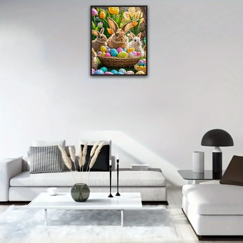 Puzzle en forme d'œuf de pâques, 1000 pièces, 70x50cm, Art mural festif, idéal pour la décoration du printemps, les réunions de famille, emballage Premium