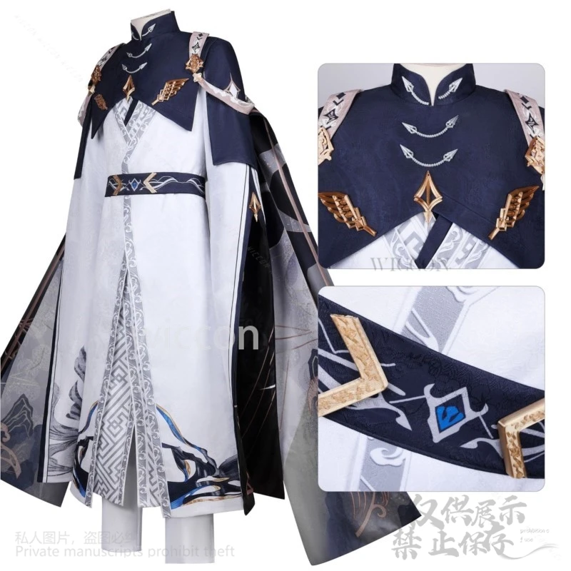 لعبة الحب والمساحة العميقة تأثيري زين أنيمي زي سر القدر زي الأنماط الصينية موحدة معطف طويل الباروكات دعوى مخصصة