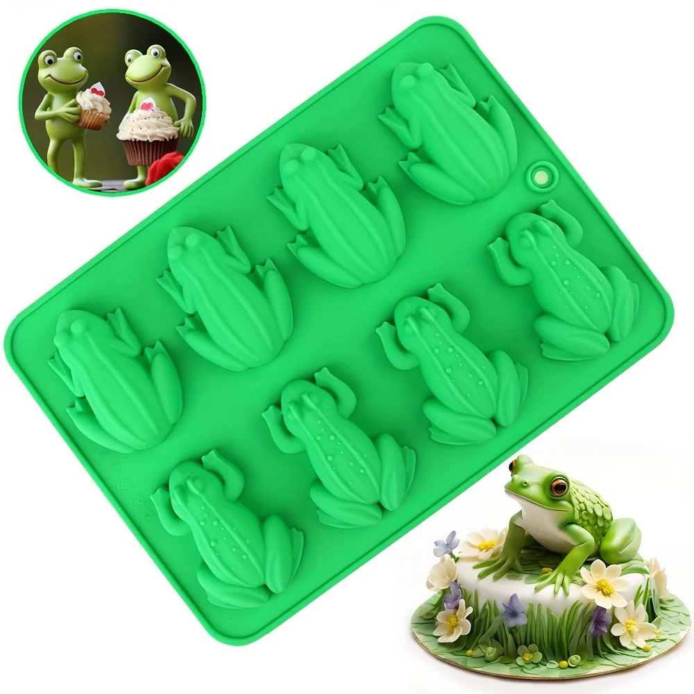 1 Silicone Cake Mold in the Shape of a Frog and a Toad, Suitable for Making Candy, Cake Decorations, Candles, Handmade Soap, Ice Cubes, Pudding, Etc