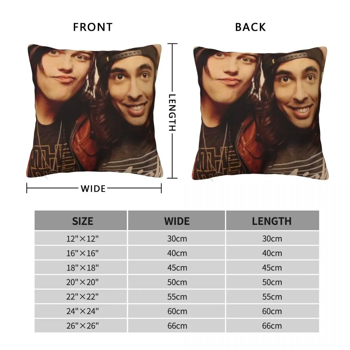 Kellin Quinn Vic Fuentes Square Pillowcase Polyester Linen Velvet Printed Zip Decor Sofa Cushion Cover 18