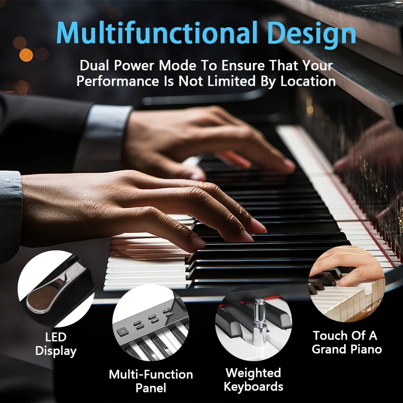 Electric Piano 88 Key Hammer Action Keyboard Instrument Profesionales Pianos Digit Upright Electronic Piano