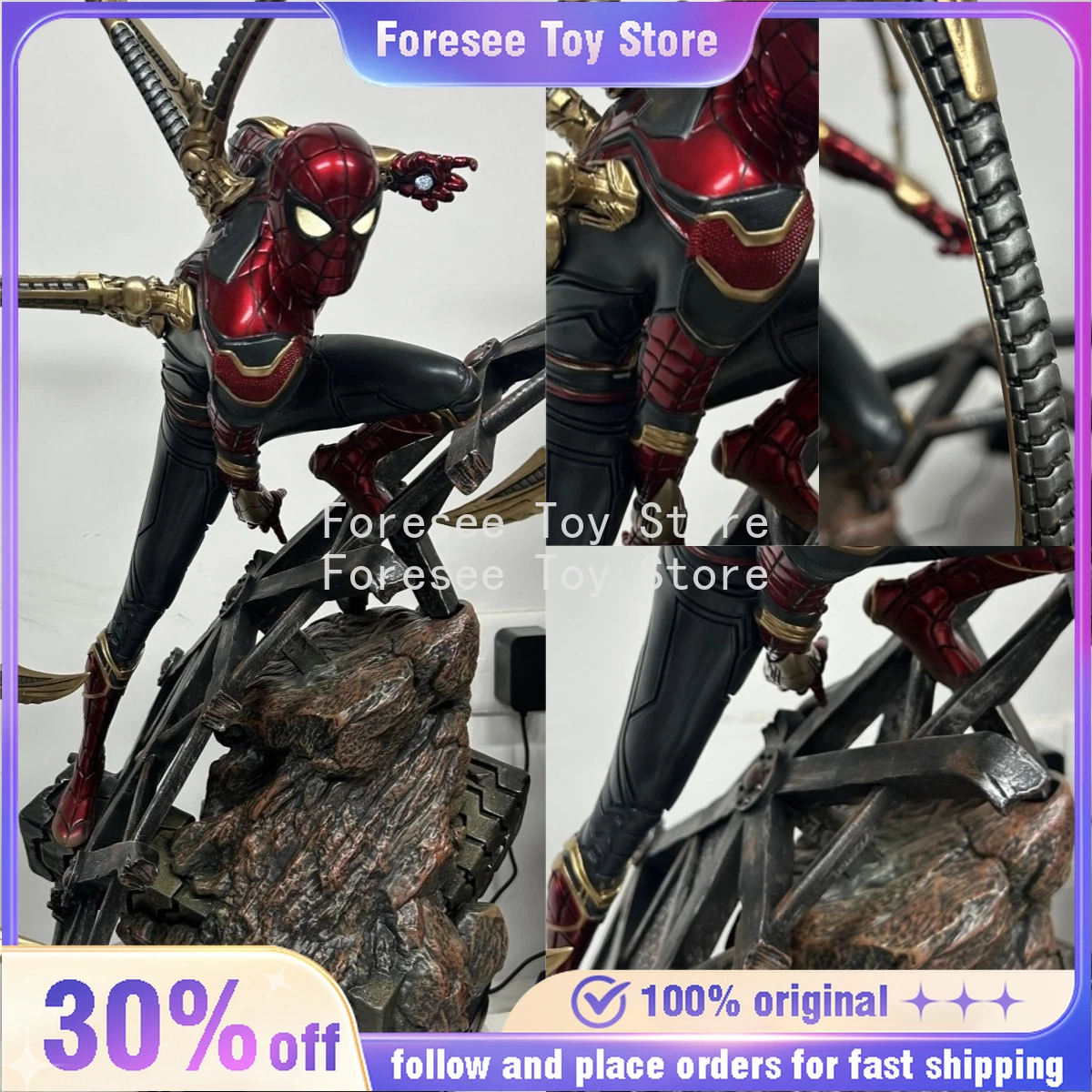 

Avengers SuperHero Iron Spider-Man 1/4 Scale Statue Battle Pose Infinity War Collectible Figure Ornament boy's toy birthday gift