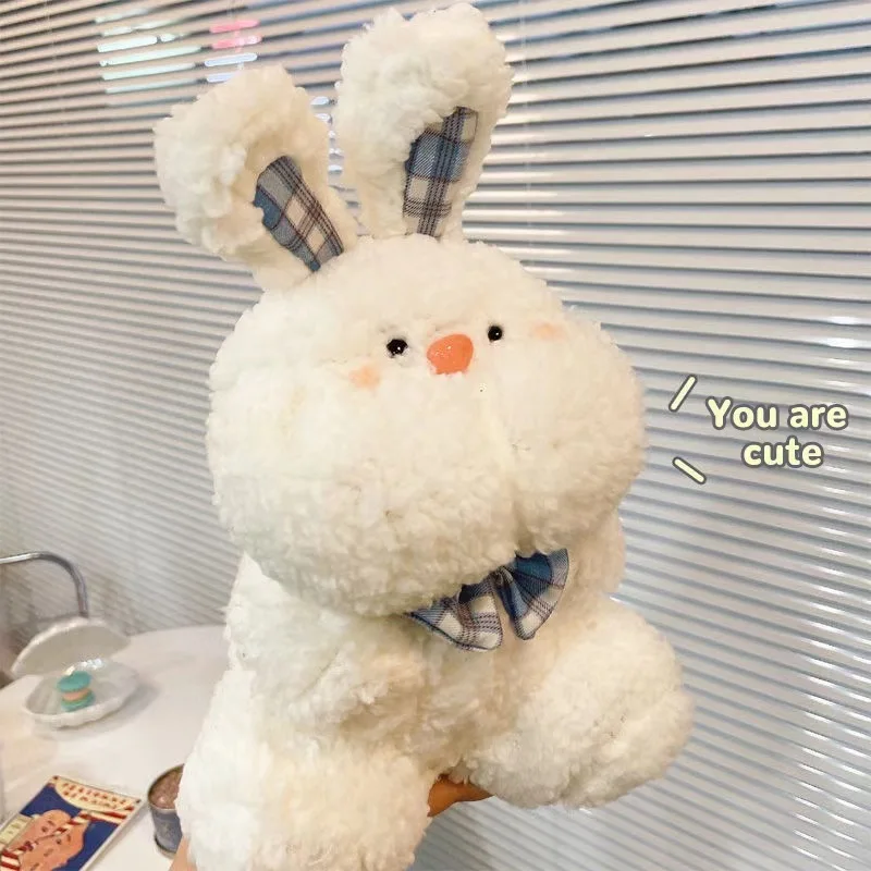 Urocza Miękka Pluszowa Zabawka Króliczek Kawaii Dziecięca Miękka Kreskówkowa Maskotka Wypchana Lalka Poduszka Dekoracja Pokoju Dziecięcego Prezent na Boże Narodzenie Urodziny