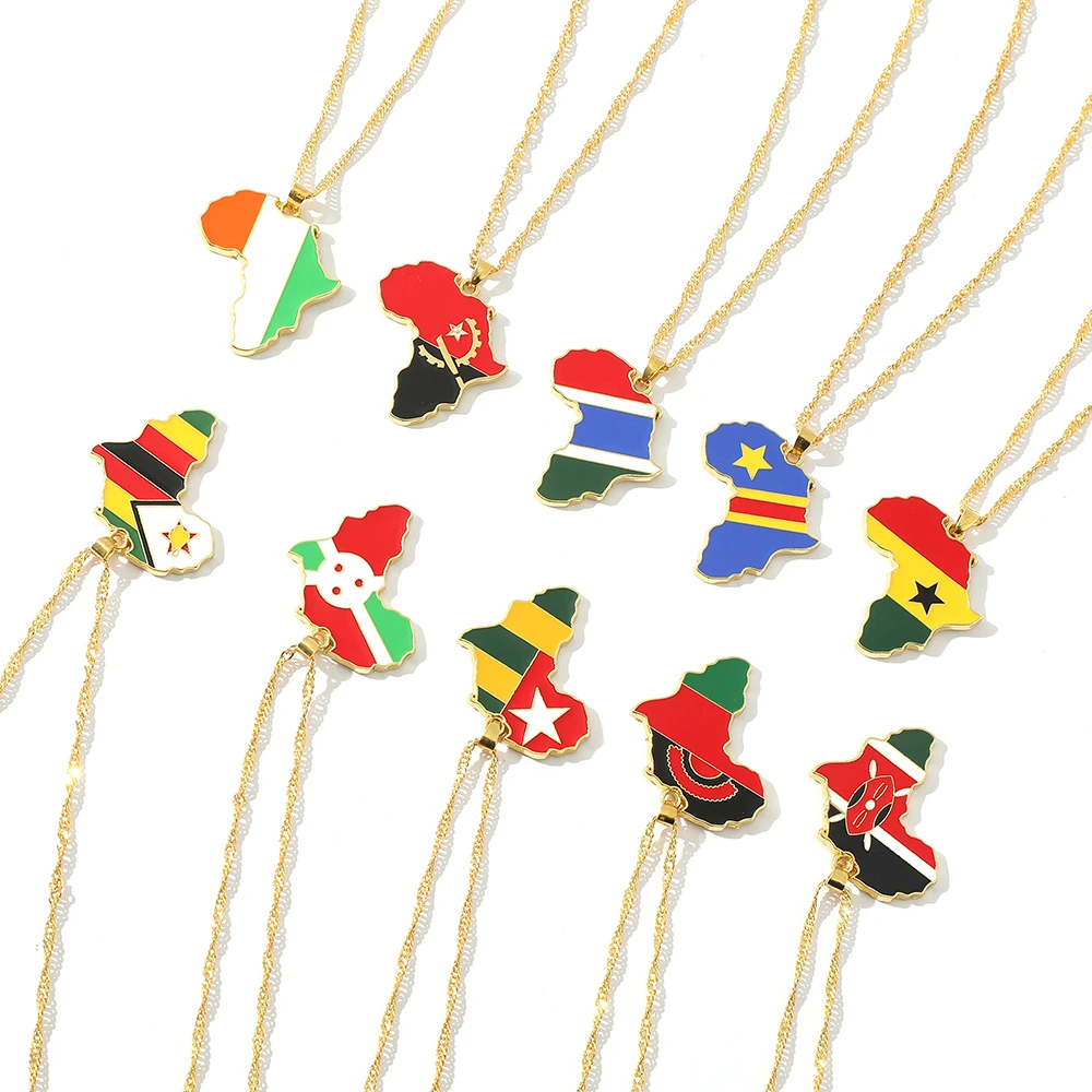 Trendy Creative World Maps Necklace Africa Pendant Jewelry Accessory for Women Men Unique Personality Gift view 6