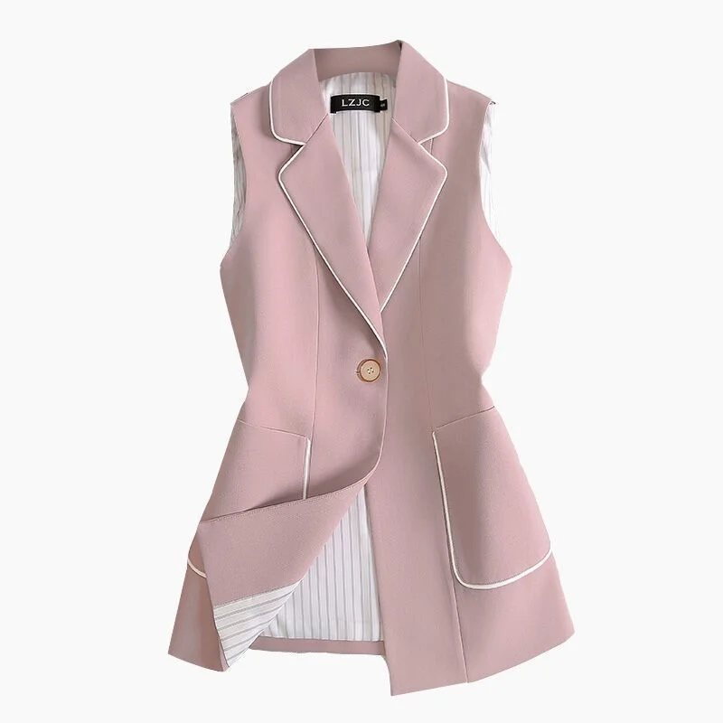 

Women's Clothing 2024 Autumn New Korean Suit Vest, Women's Fat Sister Slimming Cover Jacket, Female Professional Leisure Vest