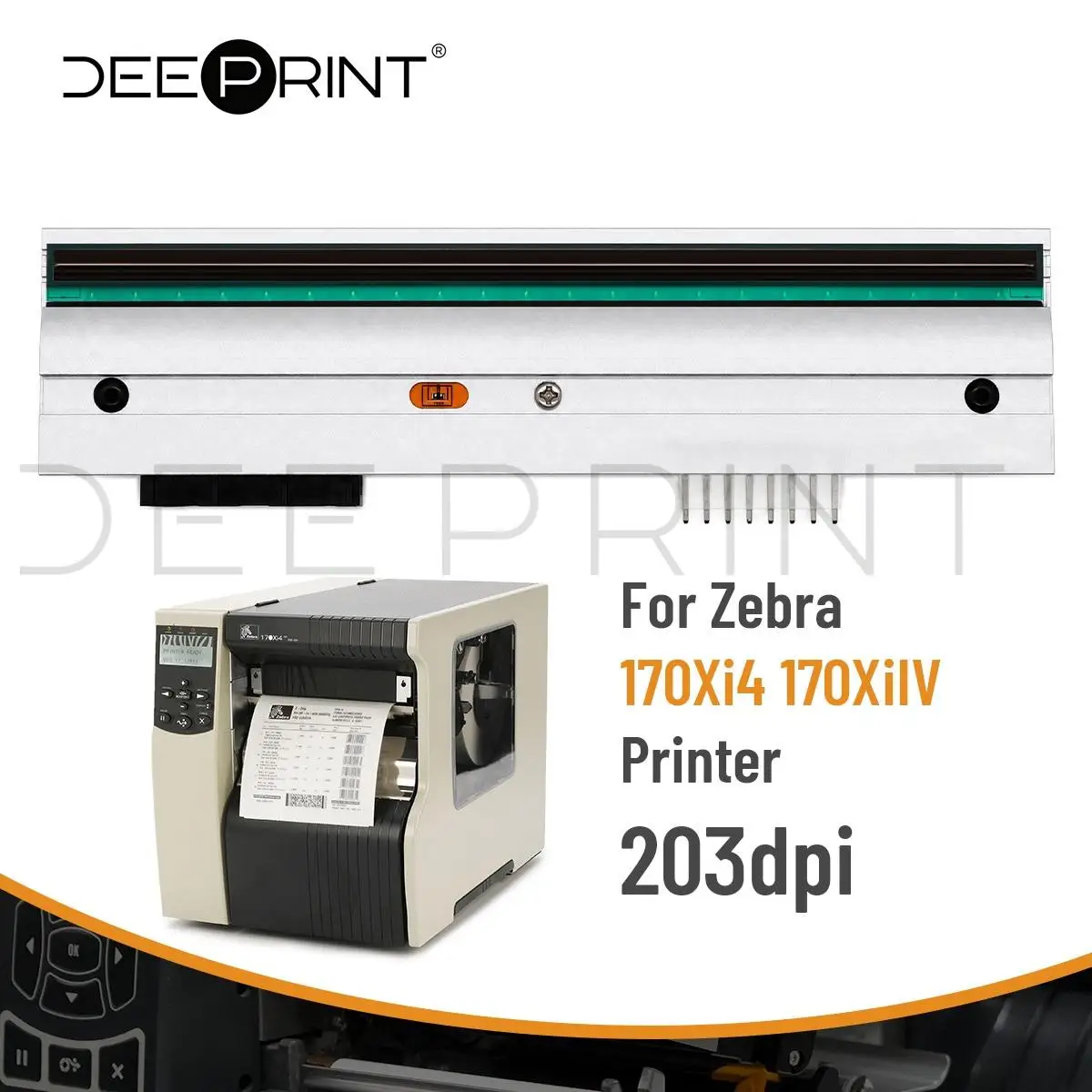 P1004236 203DPI Thermal Printhead for Zebra 170Xi4 Barcode Label Printers Print Head,3-month warranty