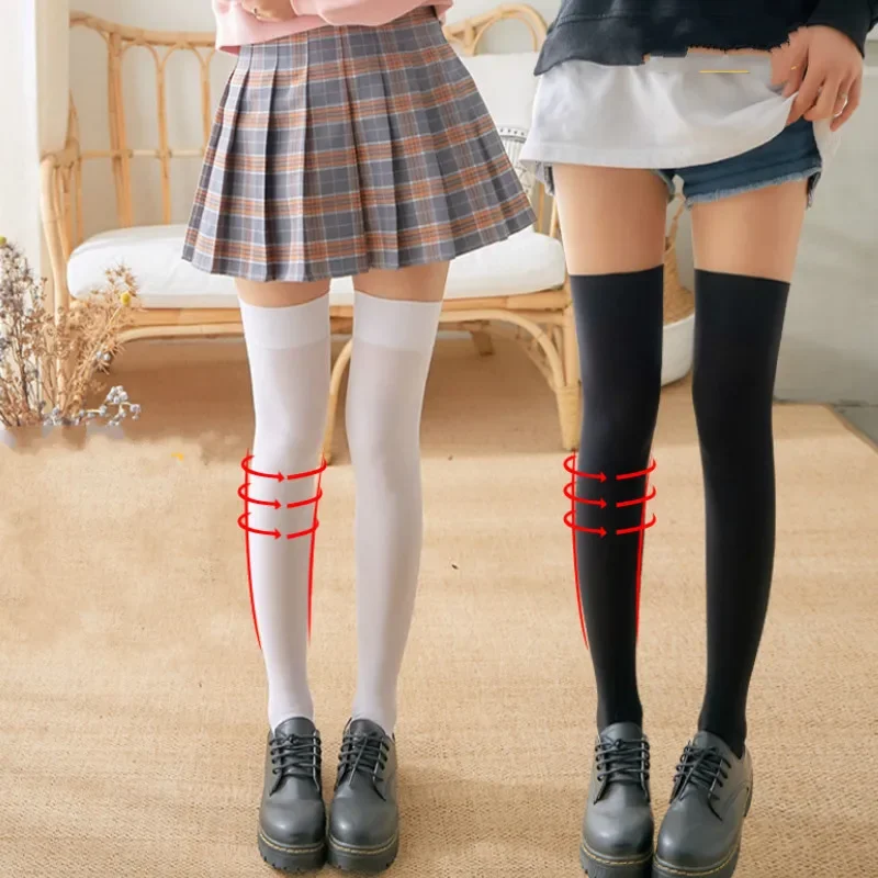 Stripe Girls Women Over The Knee Thigh High Stockings For Ladies Warm Student Style Fashion Knee black/white Kawaii Long Socks