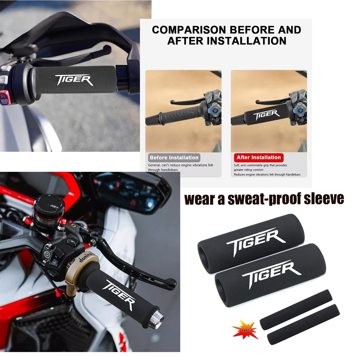 

Fit For Bajaj Pulsar 200 RS/AS/NS 180 150 tiger 200NS 125/135/150/160/ Motorcycle Grip Accessories Sponge Grip Anti Vibration